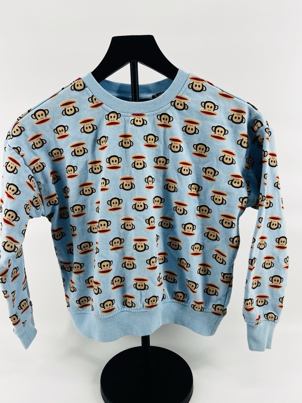 Paul Frank Julius Monkey Sweatshirt Kids Sz 9/10 Blue Y2K Crewneck Pullover